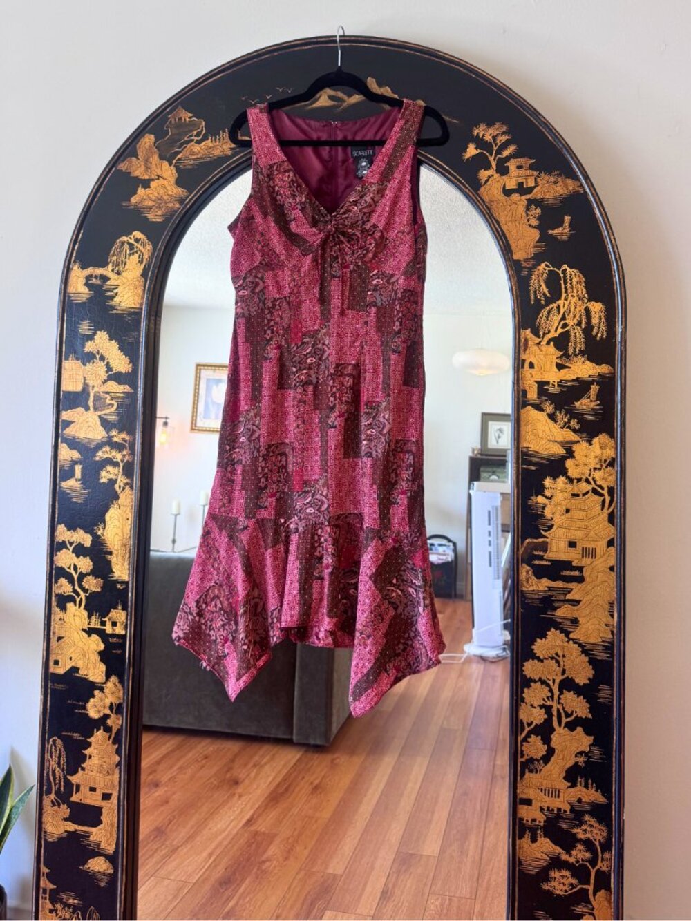 Vintage Scarlett Patchwork Handkerchief Hem Dress – Size 13/14